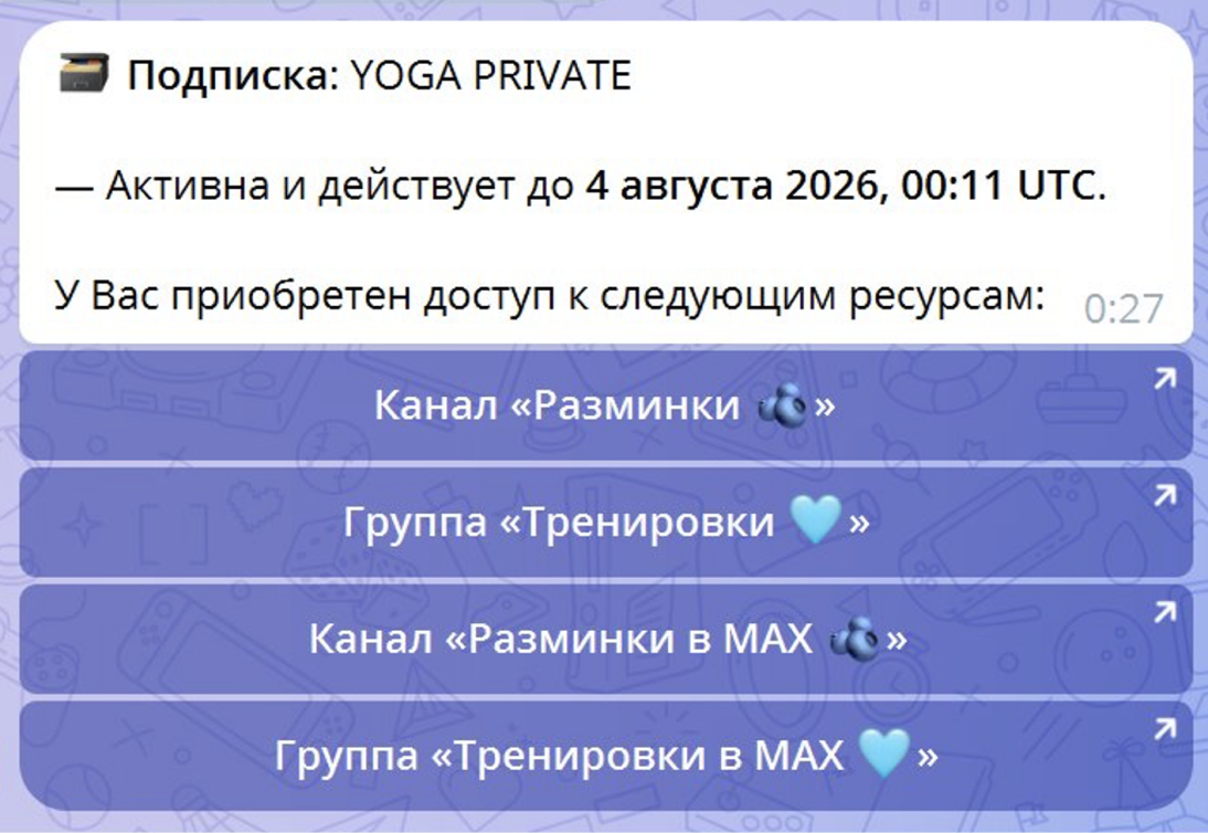 Доступ к ресурсам после оплаты в Telegram-боте